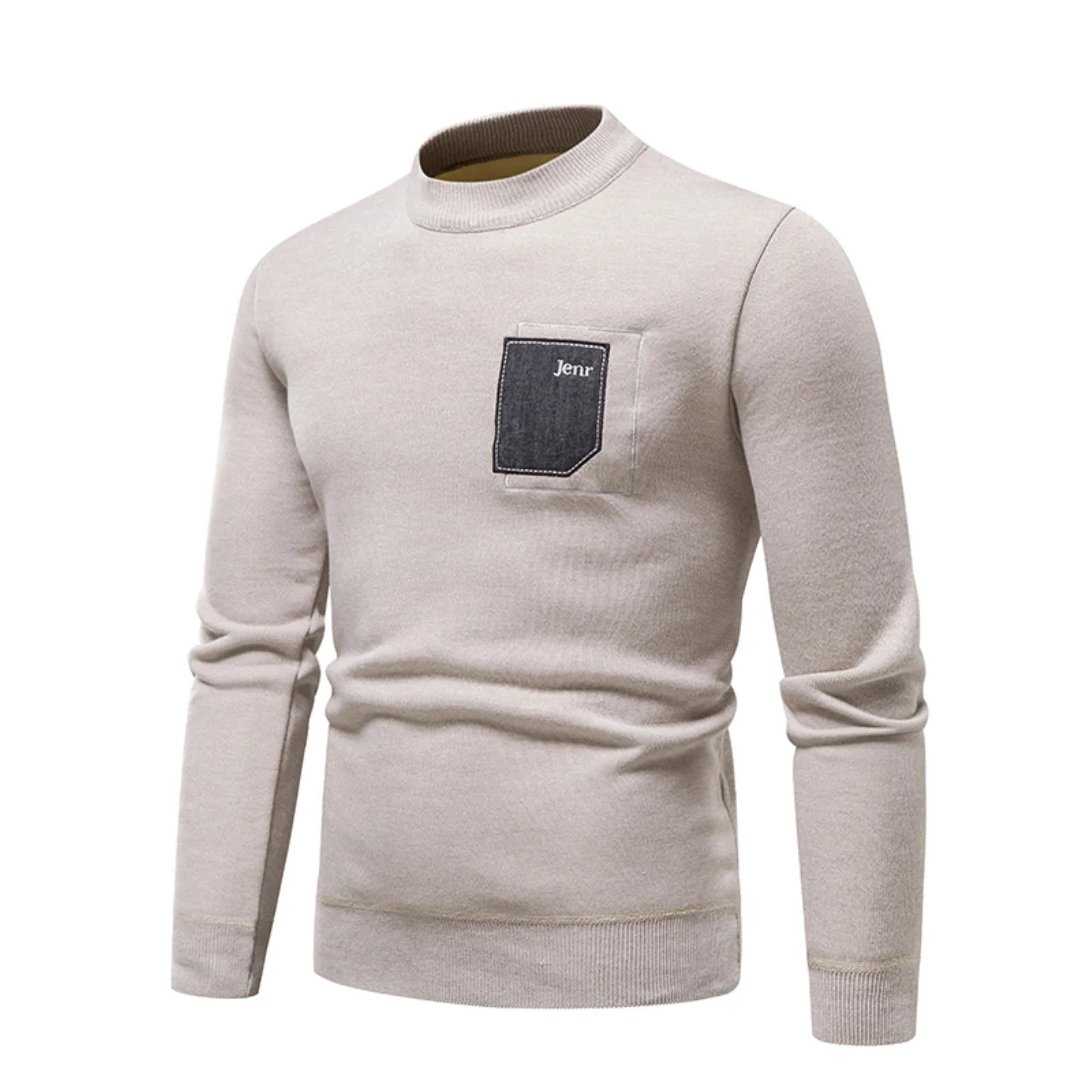 

Autumn Spring Casual Sweaters Round Neck Sweater Solid Color Pullover Men's Logo Sweater Jumper Sueteres Hombre Dailywear New
