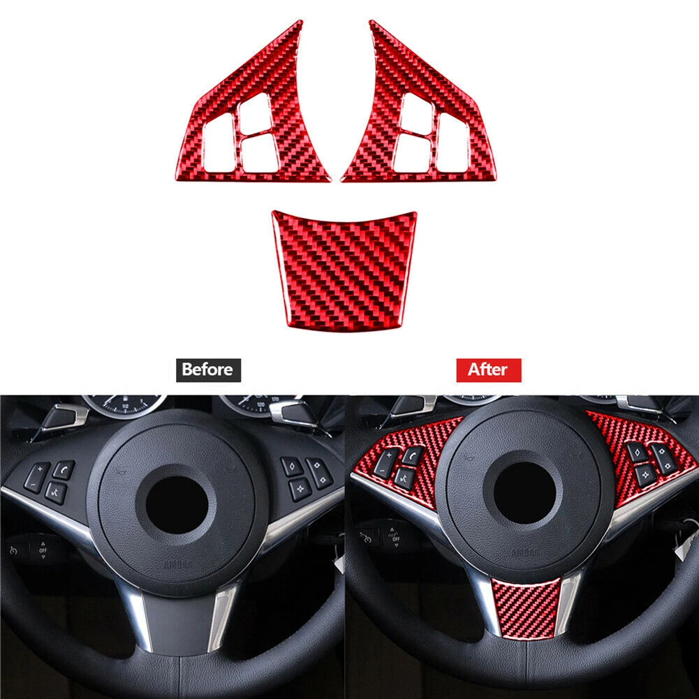 

Для BMW 6 серий E63 E64 2004-2010 красный/углеродное волокно декоративный чехол на руль отделка панель рулевого колеса наклейка на раму