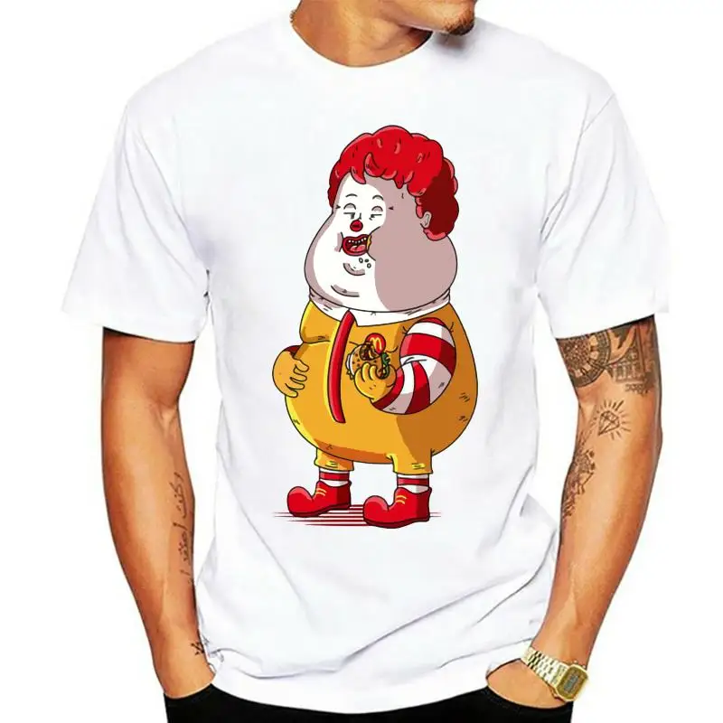 

McFatty Ronald McDonald Clown Burger Fater Man Adult T Shirt Mens Shirts Short Sleeve Trend Clothing
