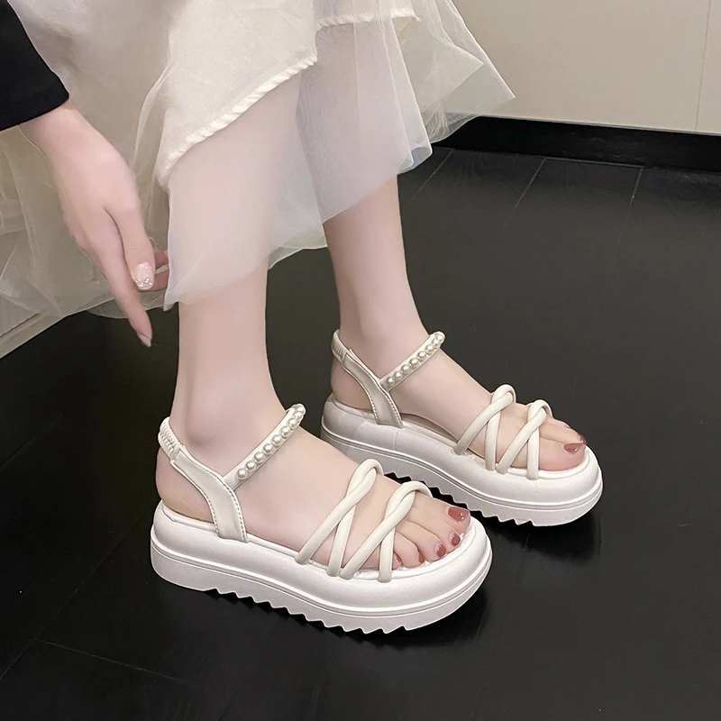 

Women Comfortable Outdoor Sandals Casual Plus Size Slippers Round on Plus Size Wedge Shoes Sandalias Mujer
