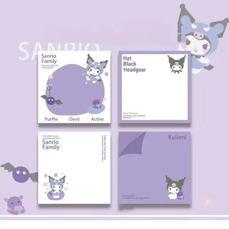 

Kawaii Sanrioes Sticky Note Anime Kuromi My Melody Cartoon Memo Pad Cinnamoroll Notepad Cute Study Stationery Office Supplies