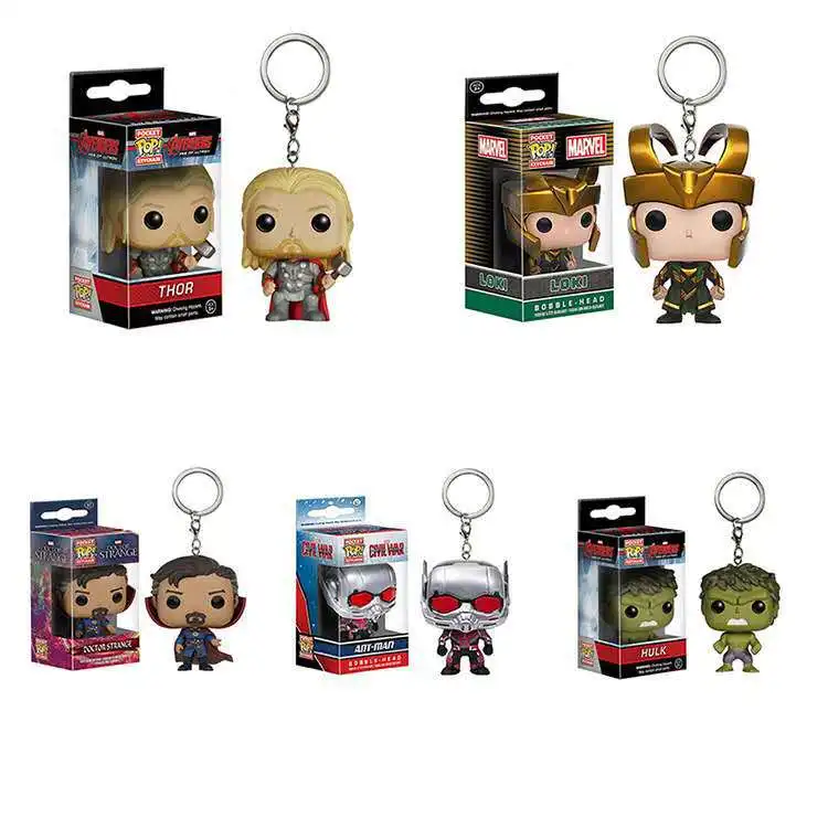 

Disney Marvel Doctor Strange Thor LOKI Hulk Ant-Man PVC Toy Keychain Cartoon Dolls Toy Gift Decorations Man Keychain