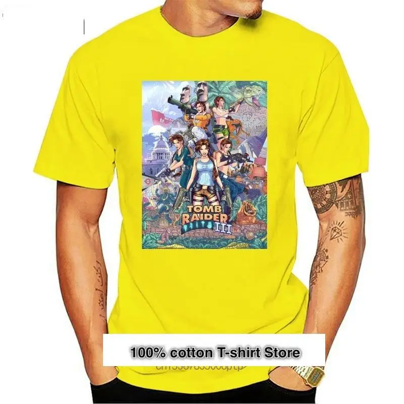 

Camiseta de Tomb Raider III para hombre, camisa clásica de manga corta, divertida, de algodón, 20 años de Tomb Raider