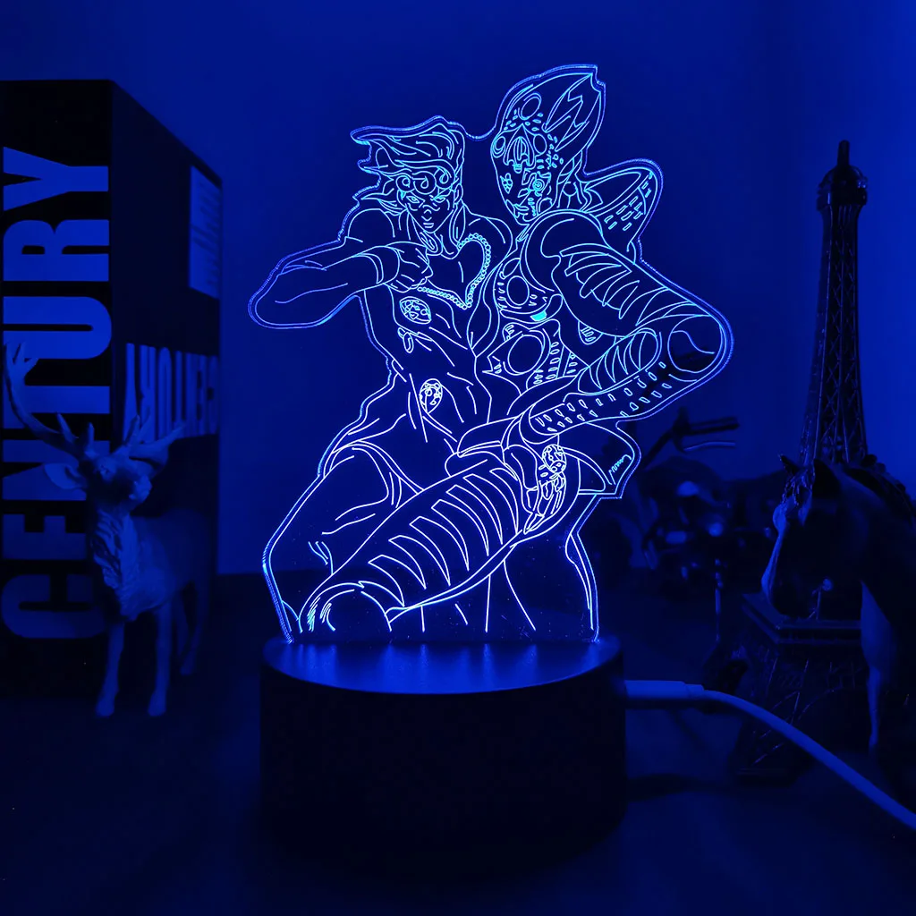 

3d Lamp Anime JoJo Bizarre Adventure for Bedroom Decor Light Birthday Gift for Him JoJos Bizarre Adventure Led Light Manga