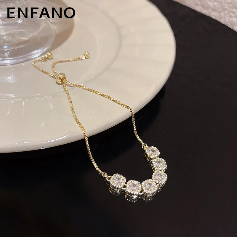 

Enfano нишевой дизайн супер-блестящий браслет для женщин новые универсальные Изящные ювелирные изделия для рук