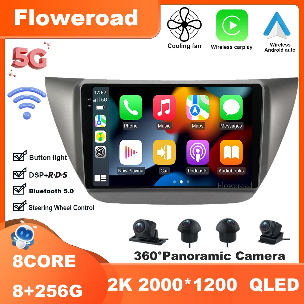 9 дюймов Android 13 для Mitsubishi Lancer CS 2000-2010 автомобильное радио видеоплеер Навигация