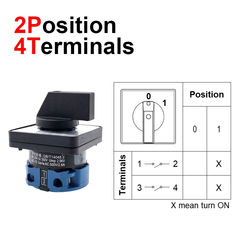 

CNMAWAY Электрический поворотный переключатель 2-позиционный 20А