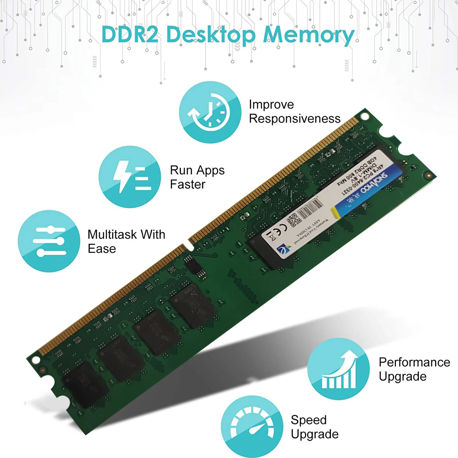 

Memory RAM DDR2 4GB 800 MHz DDR2 Desktop Gaming Memory Module Designed for AMD