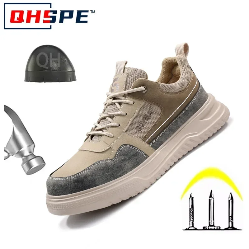 

QHSPE мужские защитные ботинки стальной носок