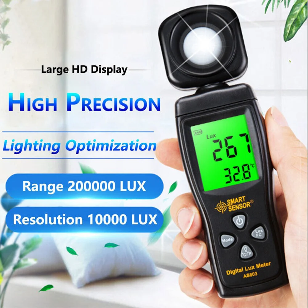 Meter Photography Grow Plant Photometer Lighting Intensity Brightness Measurement Digital Illuminance Sensor