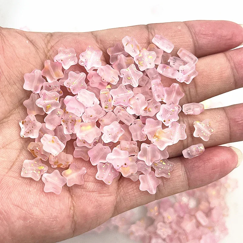 Стеклянные бусины с пятиконечными звездами 30 шт