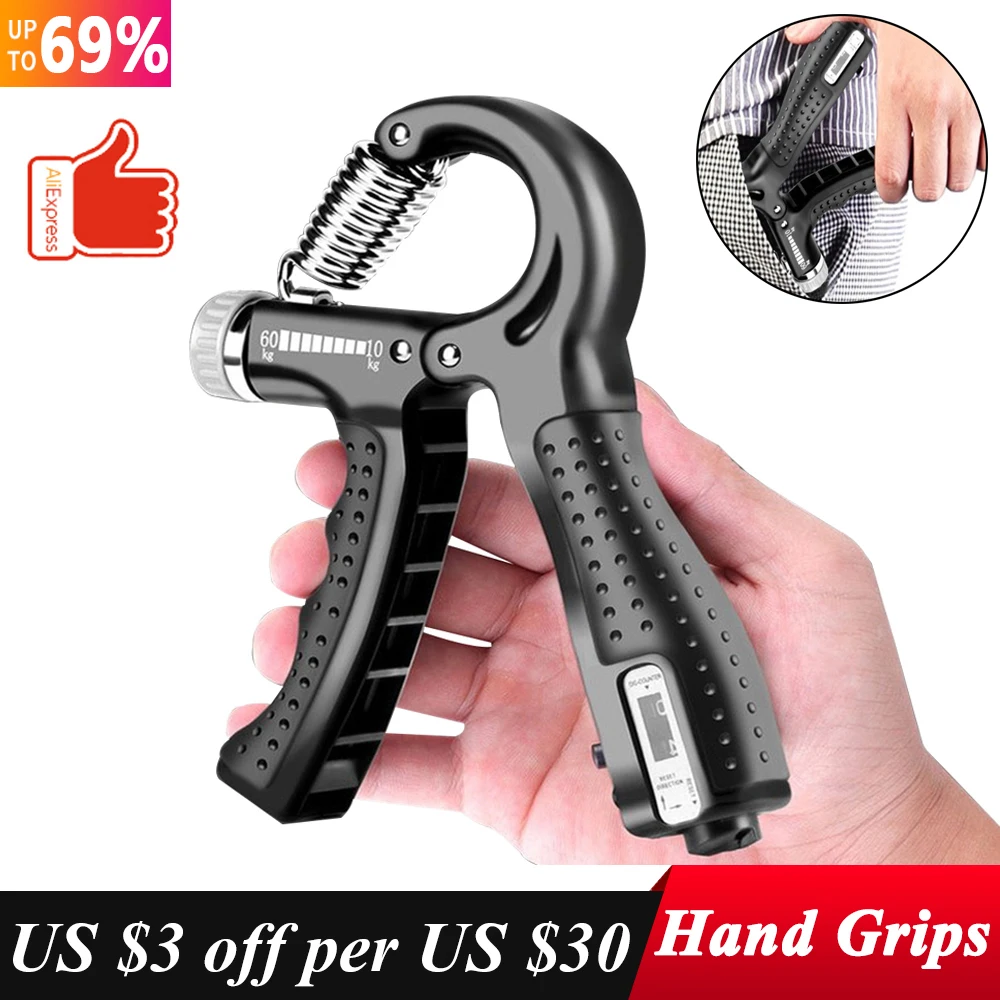 

10-60Kg Wrist Grip Heavy Gripper Fitness Exerciser Hand Grips Wrist Increase Strength Spring Finger Pinch Carpal Expander