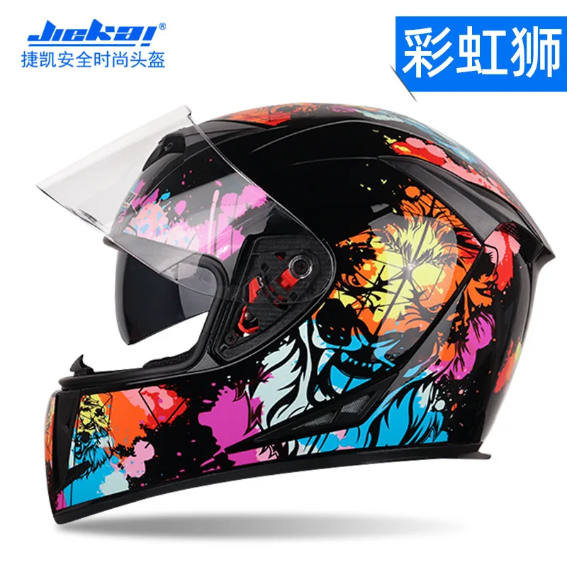 Электрический мотоциклетный шлем Jiekai мужской и женский анфас покрытый крутым