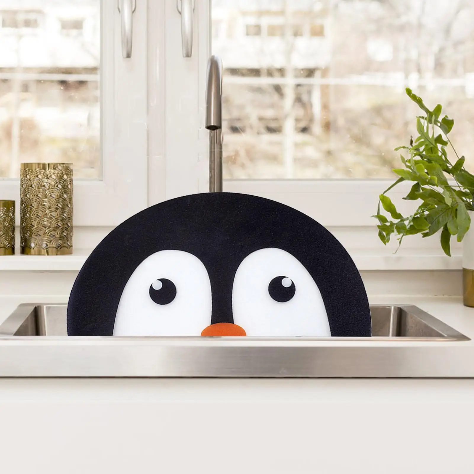

Sink Splash Guard | Kitchen Water Splash with Attached Sucker | Retaining Splashing Kitchen Supplies Frog and Penguin fo