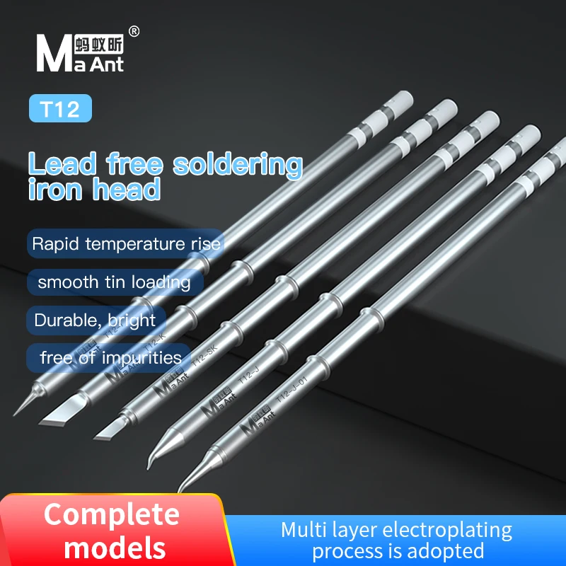 

MaAnt T12 lead-free solder iron head Heating Element Soldering Tips With Heater Core For curcuit board solder repair tin removal