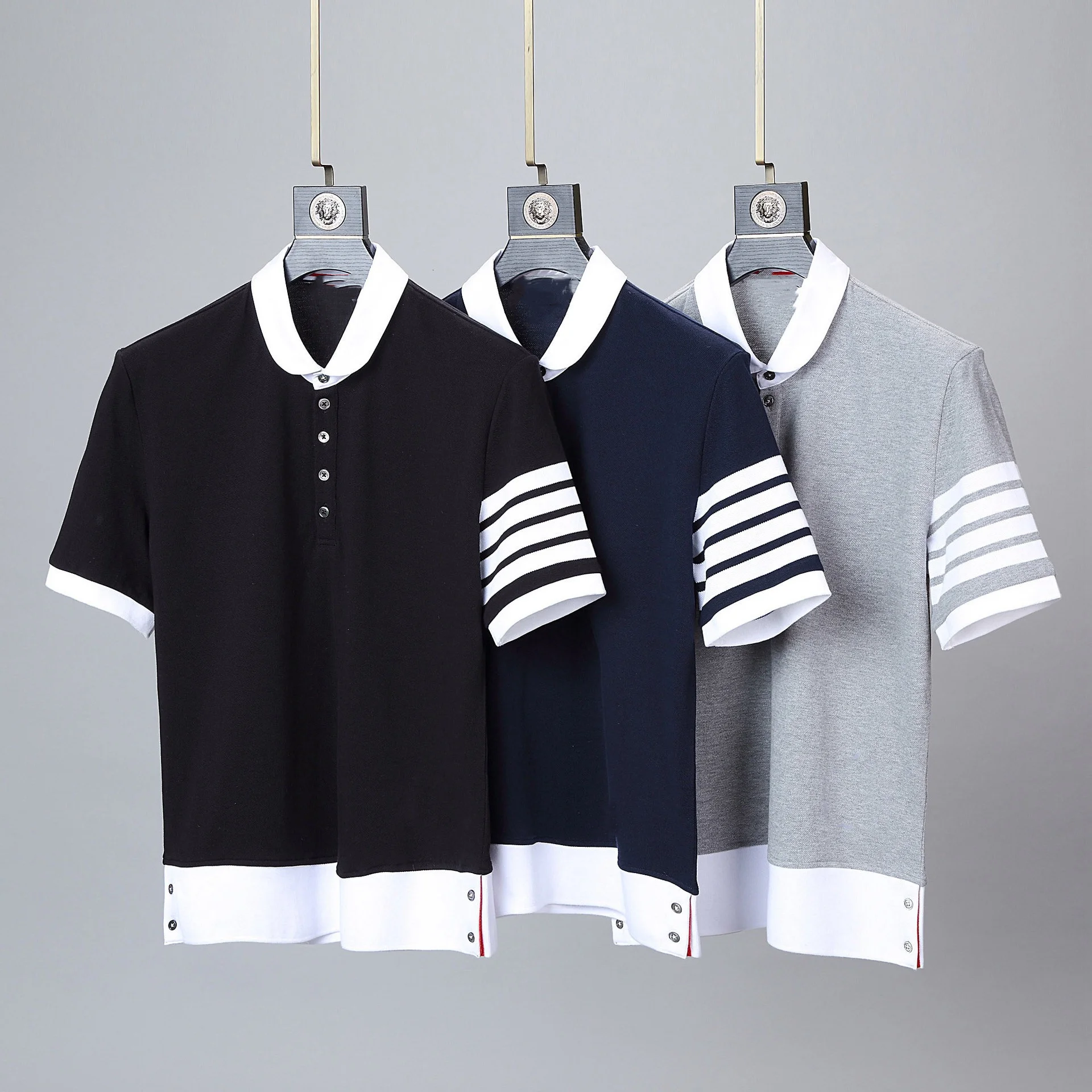 

Polo Shirt Cotton Casual Short Sleeve Women Blouse Summer Korean Design Turn Down Collar Couple Outfit Top