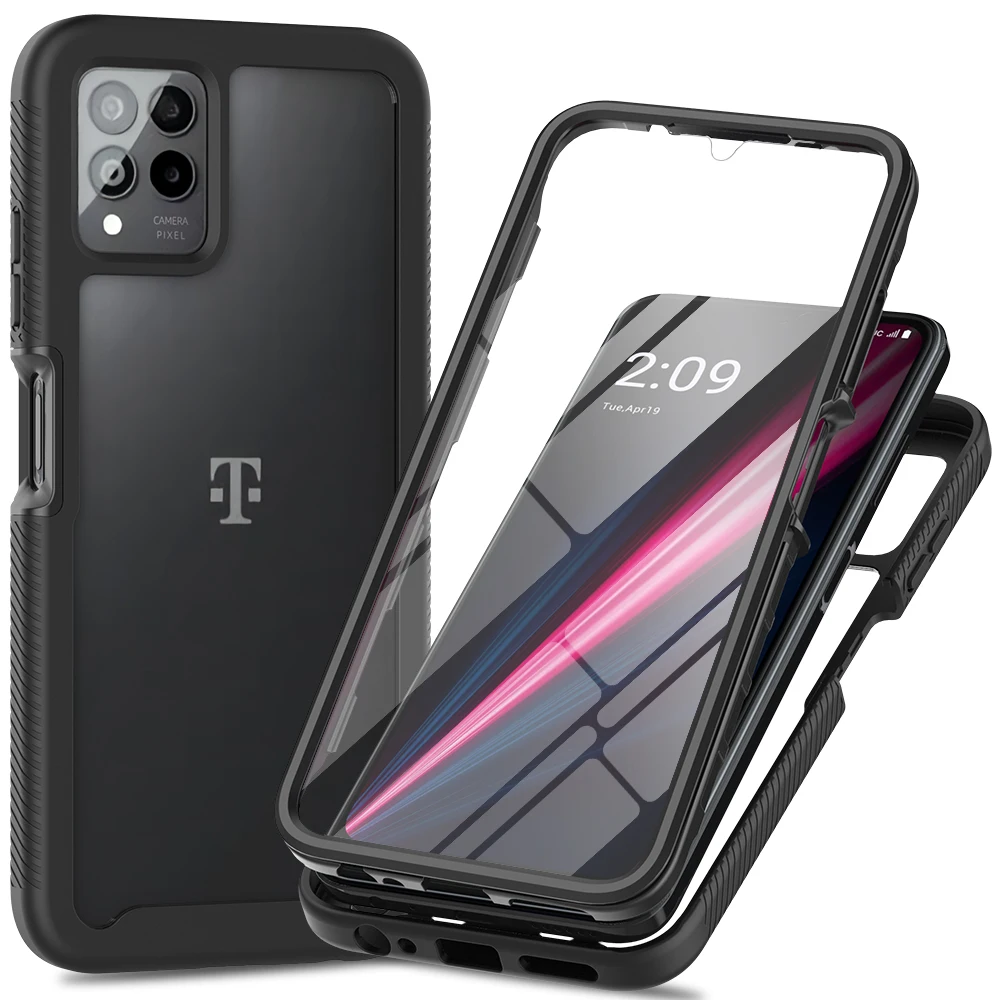 Чехол для Revvl 6 5G, противоударный Прозрачный чехол для ПК, Встроенный протектор экрана, ТПУ бампер, прочный защитный чехол для T-Mobile Revvl 6 Pro