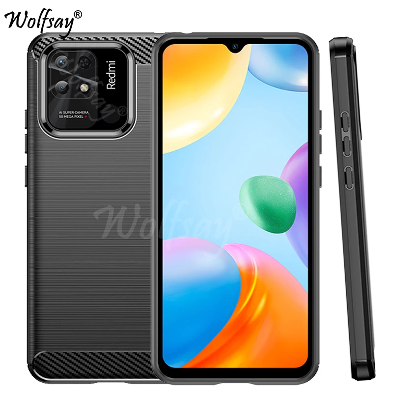 

For Xiaomi Redmi 10C Case Silicone Carbon Fiber Cover For Redmi 10C 10 9T 9AT 9C 8A 11S M4 X3 X4 Pro 5G Case For Redmi 10C Case