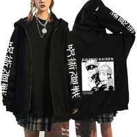 zip up sweatshirts anime jujutsu kaisen hoodie graphic streetwear hoodies harajuku fushiguro megumi zipper jackets y2k clothes