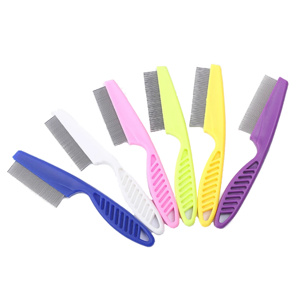 

Pet Stainless Steel Flea Tick Remover Grooming Comb Protect Flea Lice Removal Hair Cleaner Dog Cat MultiColor Comfort Hair Comb