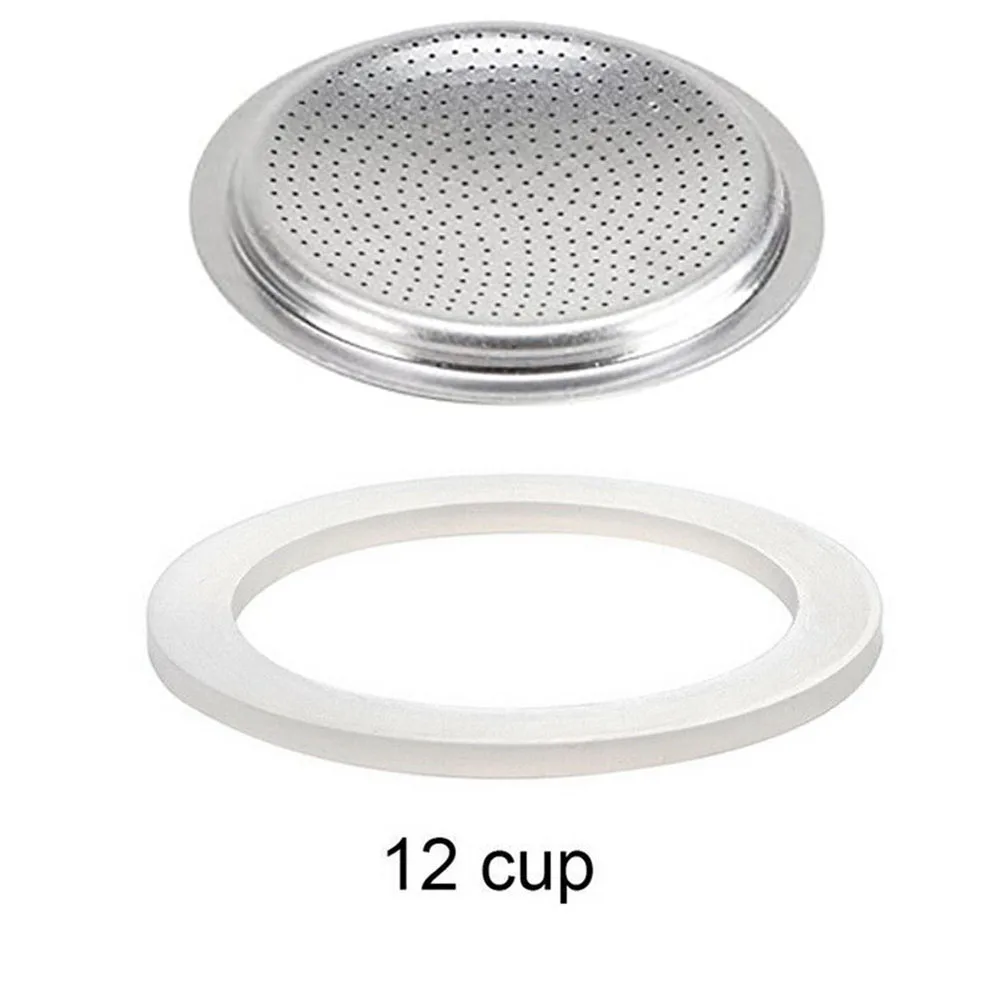 

Silicone Moka Pot Seal Ring+Stainless Steel Filter Replacement Kit For Kitchen Moka Pot Espresso Coffee Makers Accessories
