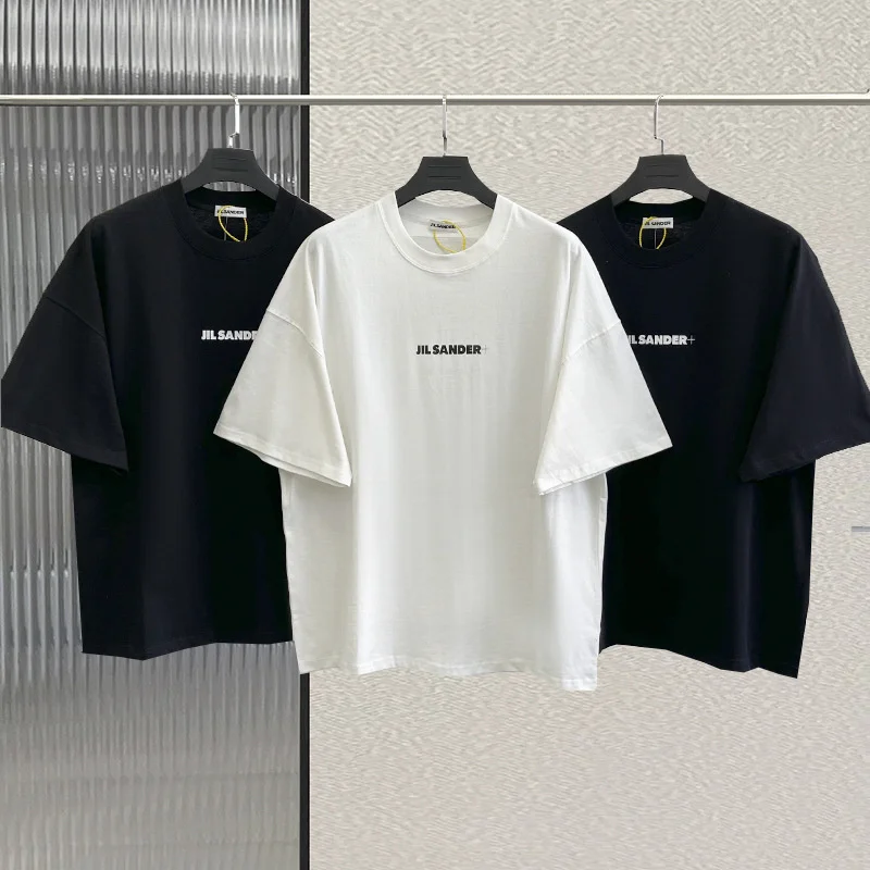

Jil Sander T-shirt men women summer letter print cotton short sleeve tshirt streetwear solid oversized fashion vintage tops tee