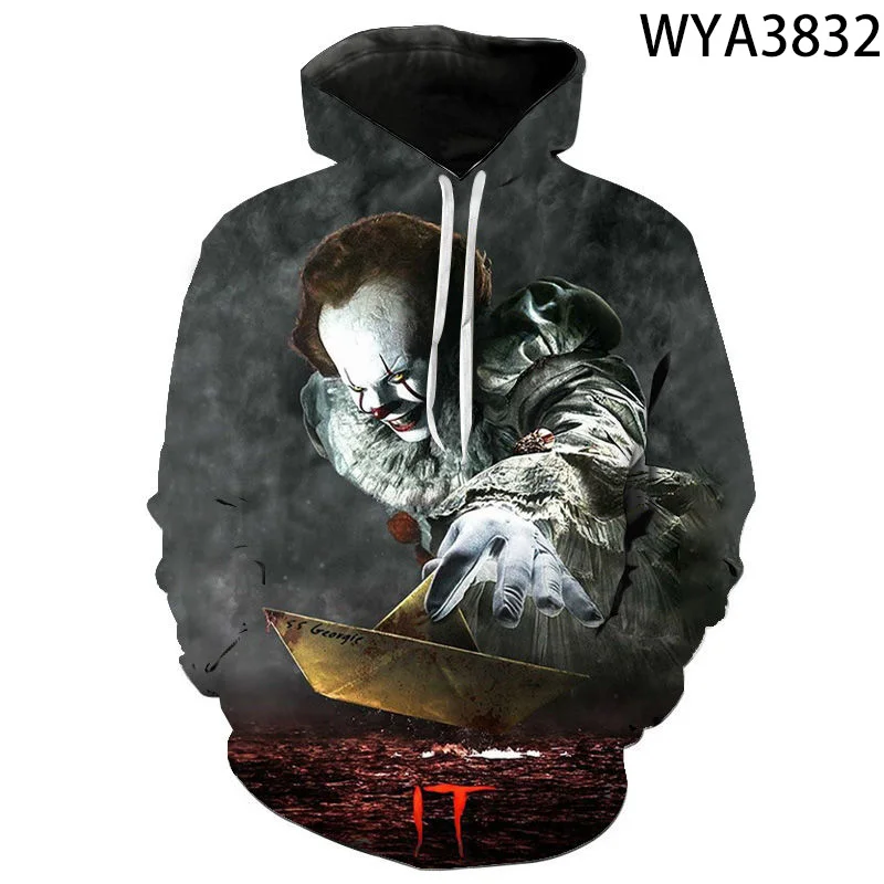 

2022 New Fashion Men Women Children Cool Sweatshirts Clown Hoodies 3D Printed Streetwear Pullover Boy Girl Kids Jacket