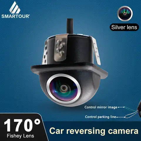 Smartour 170 градусов камера заднего вида Серебряный объектив рыбий глаз HD ночное видение парковочная линия автомобиля CCD 20 мм удар Передняя каме...