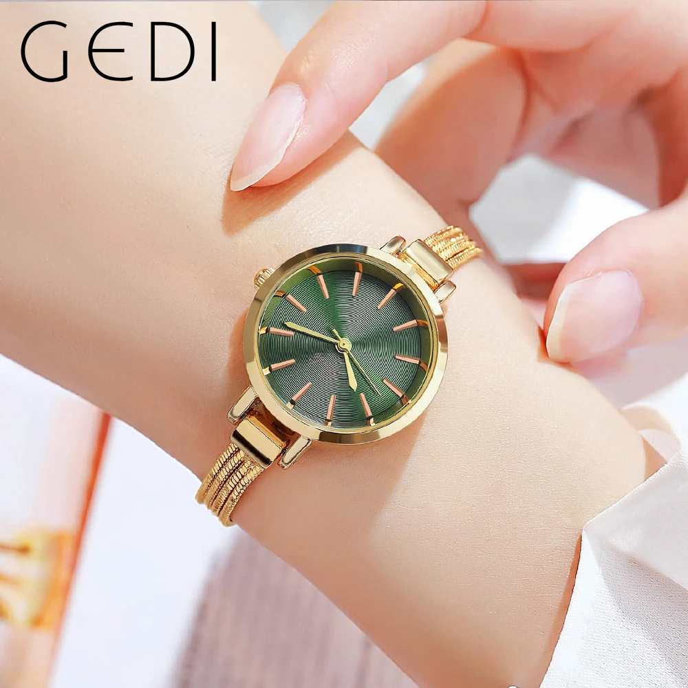 GEDI Ultra-thin Bracelet Watch Fashion Waterproof Women Watches Top Brand Luxury Stainless Steel Ladies Clock Relogios Femininos