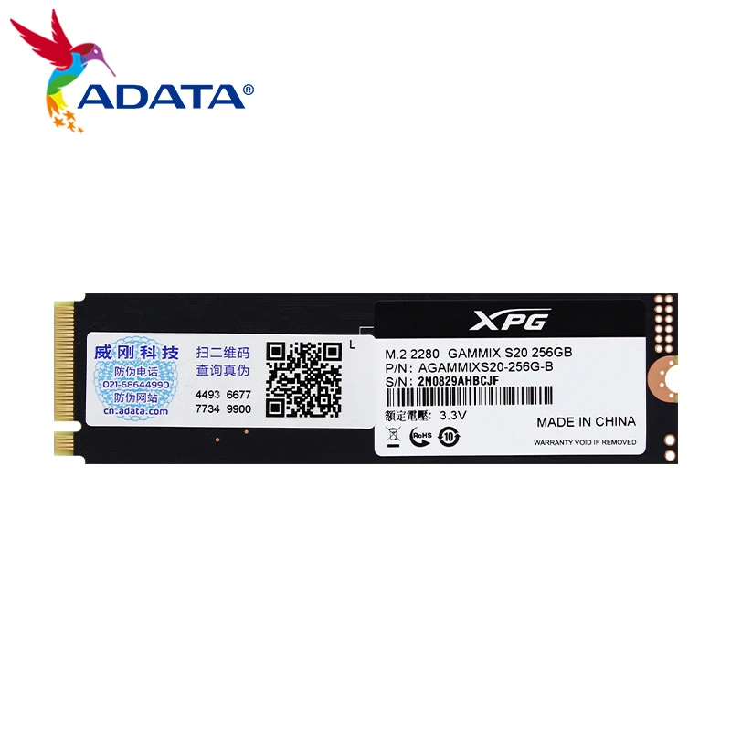 Оригинальный ADATA XPG GAMMIX S20 M.2 2280 256 ГБ 512 1 ТБ NVMe M2 PCle Gen3x4 Твердотельный накопитель SSD