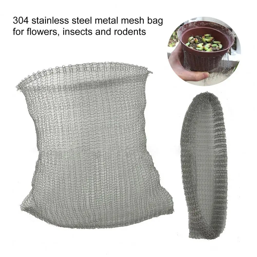 

Gopher Mesh Basket Stainless Steel Plant Root Protector Anti Vole Tree Guard Garden Vole Root Protector Net Bag Wire Mesh Pouch