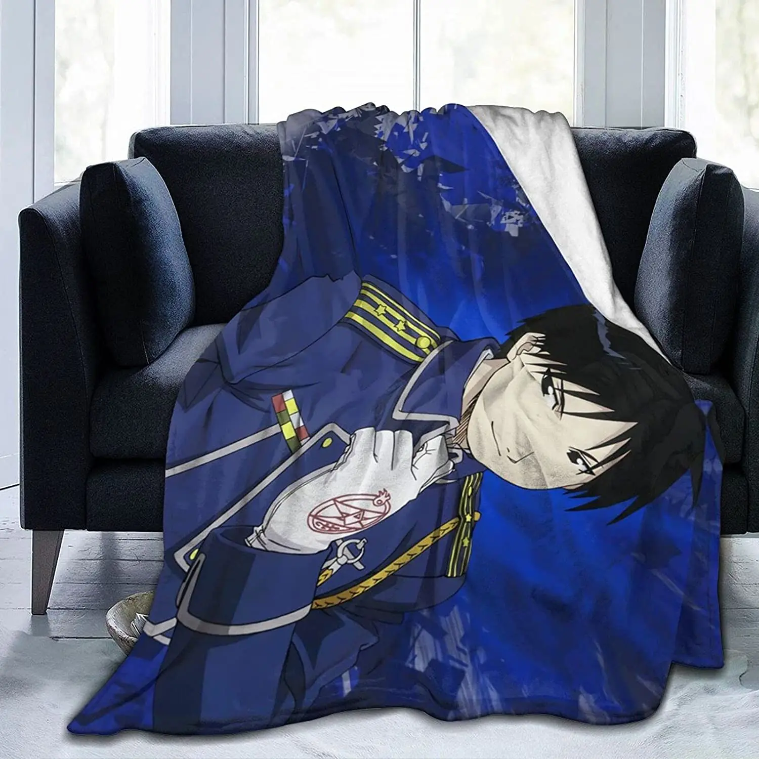 

Roy Mustang Fluffy Soft and Comfortable Blanket, Anime Warm Embrace of Sympathy