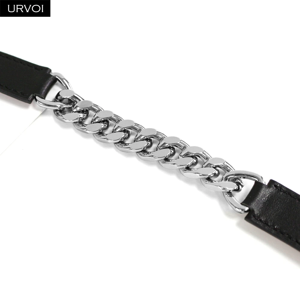 Фото Кожаный ремешок URVOI Gourmette Metal Double Tour для Apple Watch Ultra 1, 2, серия 10, 9, 8, 7 6 SE, кожаный ремешок для браслета iWatch №4