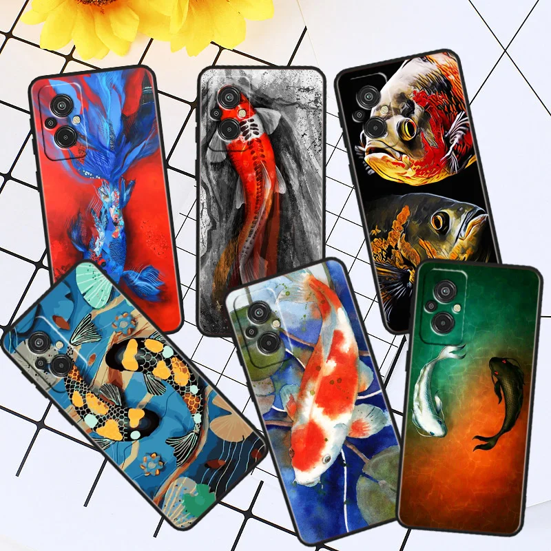 

Fish Painting Art Phone Case For Xiaomi Redmi K60E K60 K50G K50 K40S K40 K20 S2 6A 6 5A 5 Pro Ultra Black Soft Cover