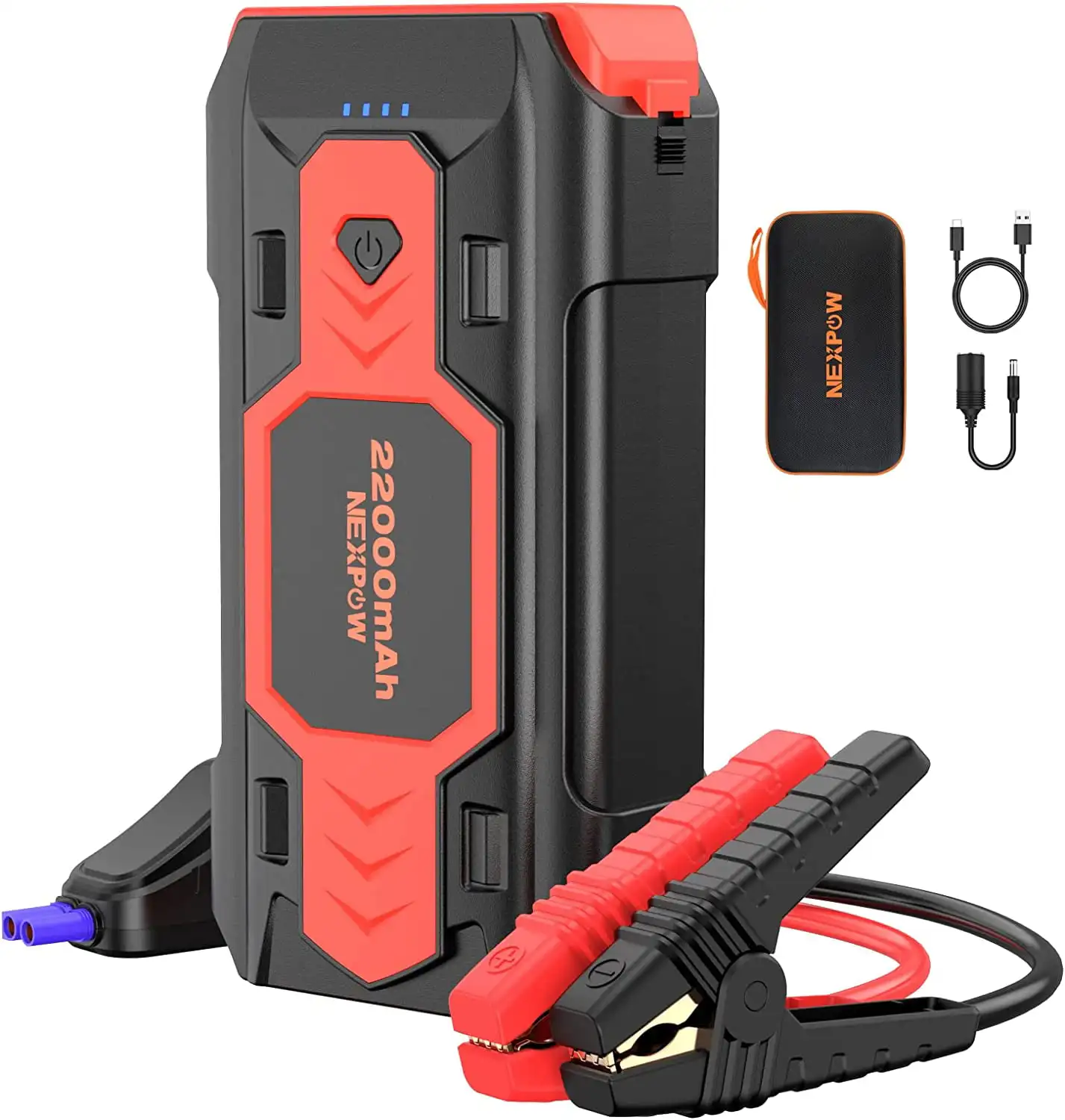 

2500A 22000mAH Car Jump Starter to 8.0L Gas/8L Engine 12V Auto Battery Booster Portable Power with LCD Display, 3.0 and LED L