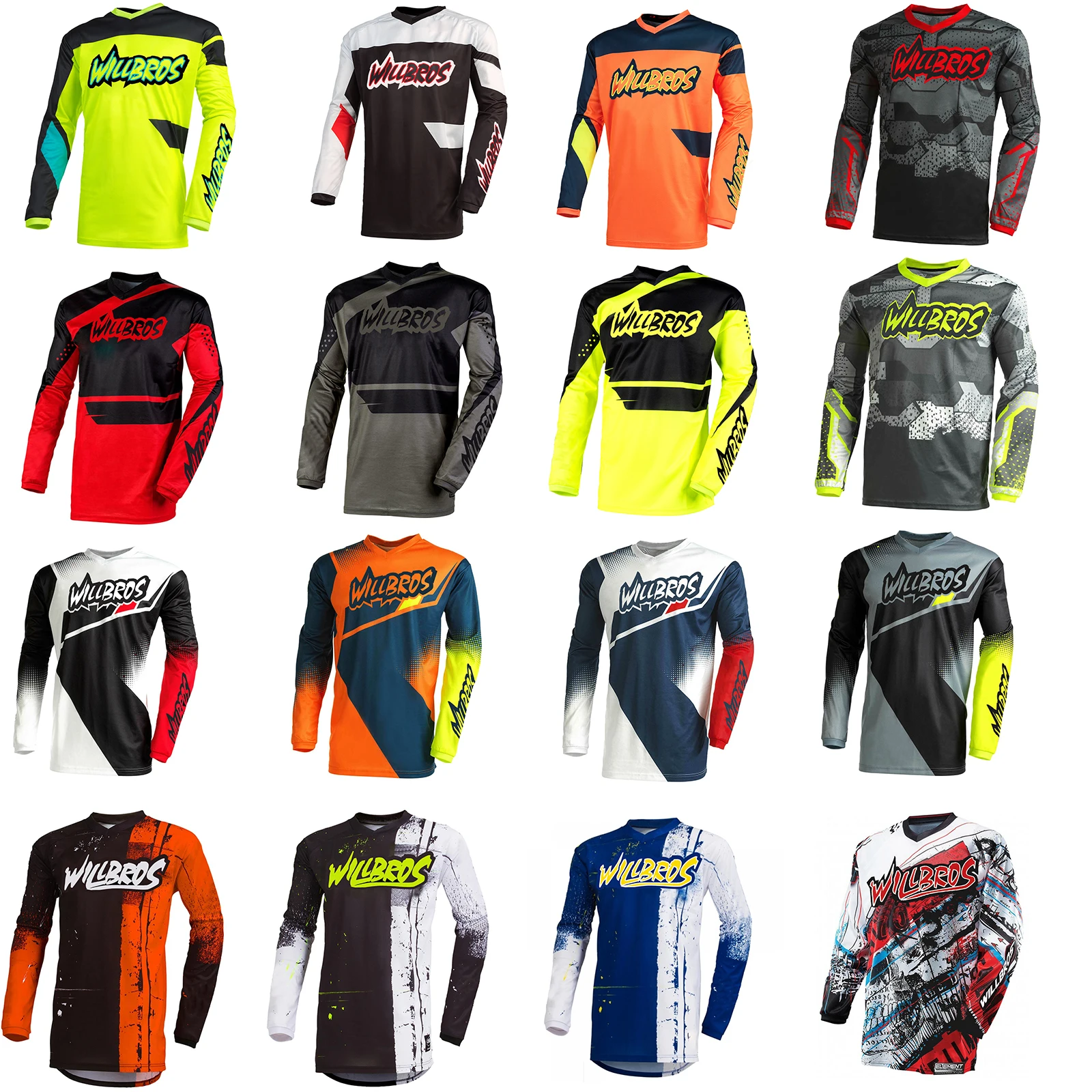 

Willbros MX Motocross Jersey Dirt Bike Off-Road ATV MTB DH SX Enduro Mountain Downhill Riding Cycle