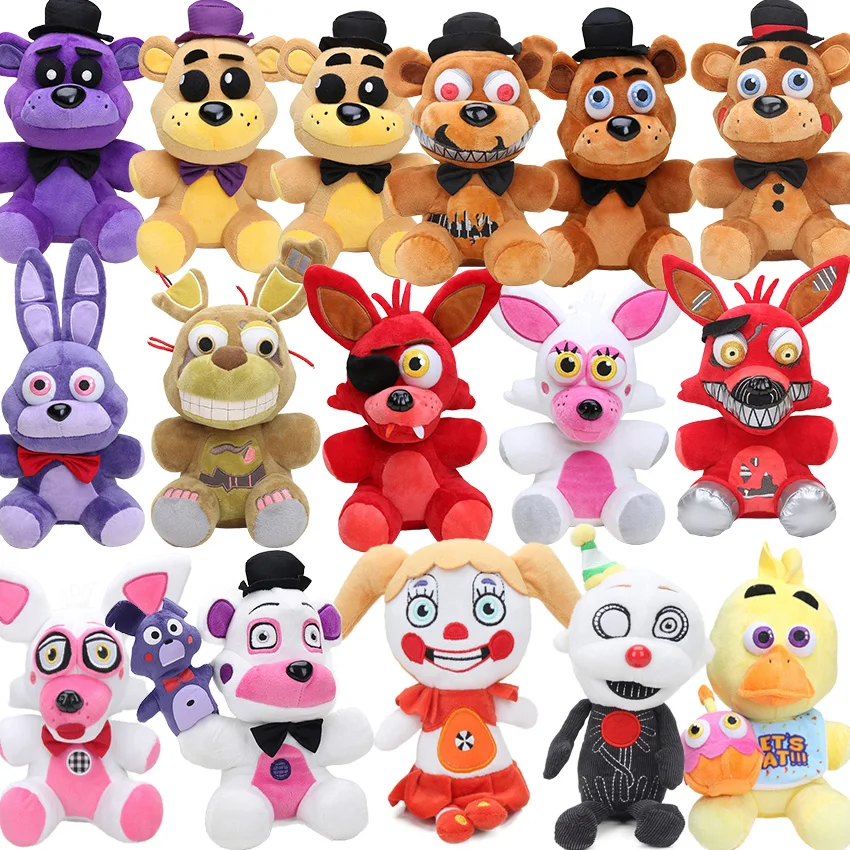 

Кукла FNAF Fazbear плюшевая, окрашенная вручную, 18 см, кошмар, кекс, Фокси, воздушный шар, клоун