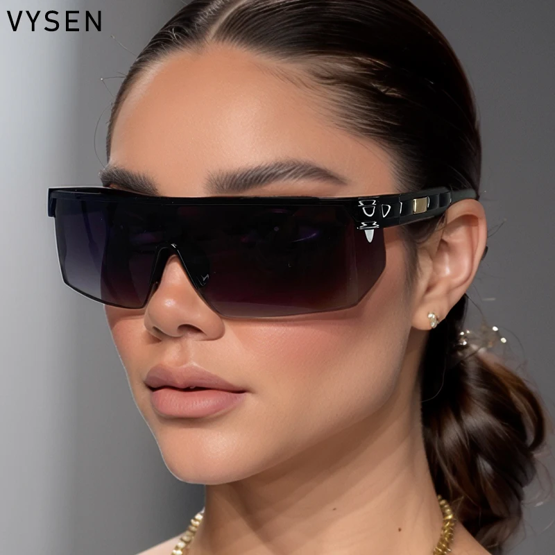 Мужские солнцезащитные очки с прямоугольным щитом 2024 элитный бренд модные