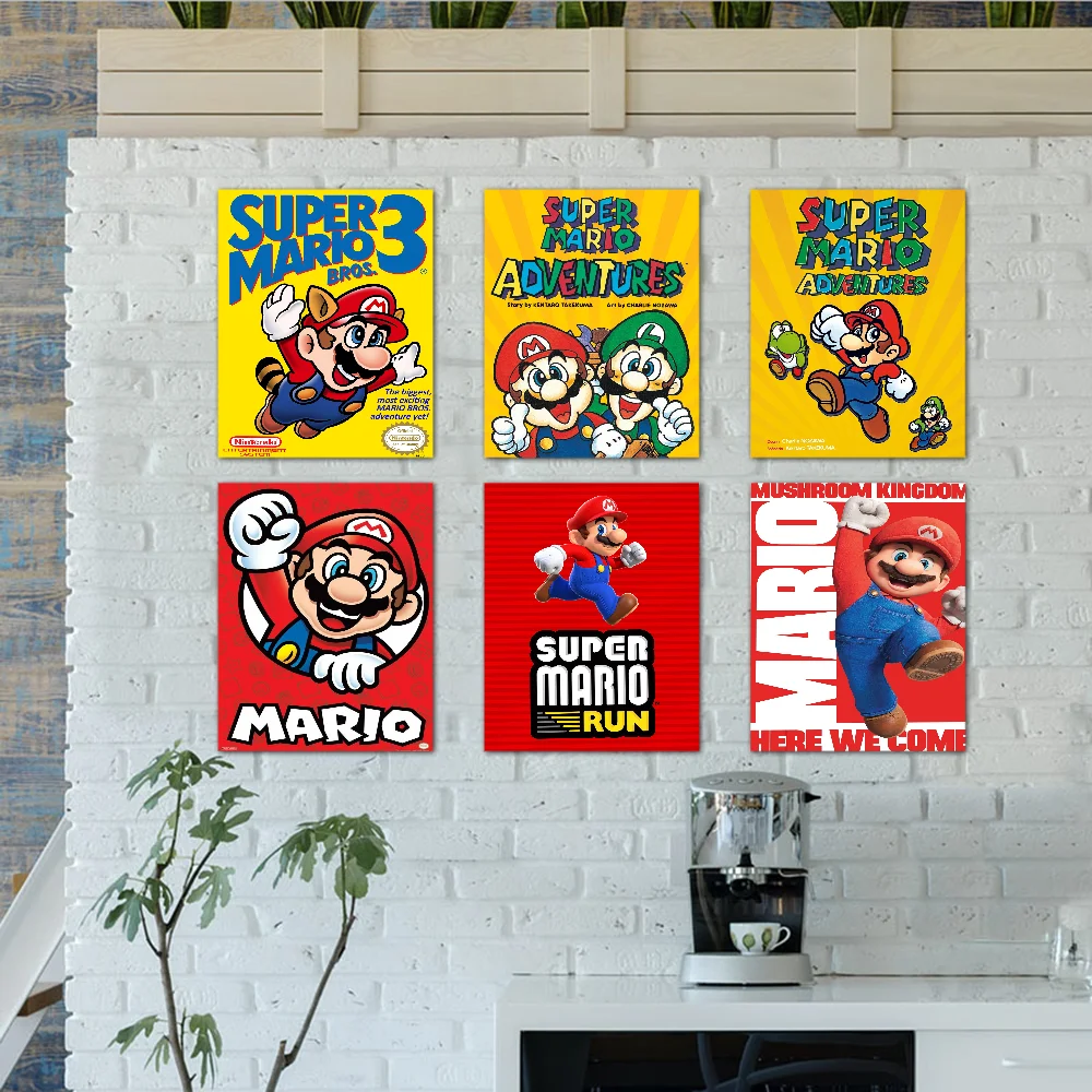 Плакат S-SuperMario из белой бумаги плакат высокого качества настенная живопись