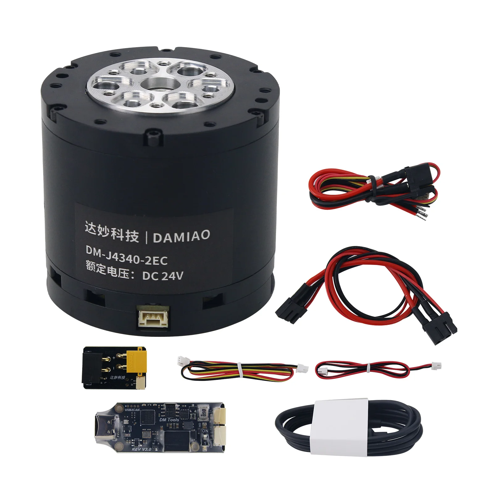 

DM-J4340-2EC (24 В/48 В) 9 нм шарнирный двигатель + модуль USB-CAN + плата адаптера питания + двусторонний кабель