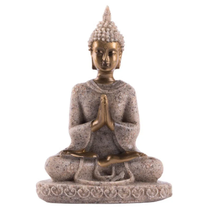 

Miniature Buddha Statue Nature Sandstone Fengshui Thailand Buddha Sculpture Hindu Figurine Home Decorative Ornament