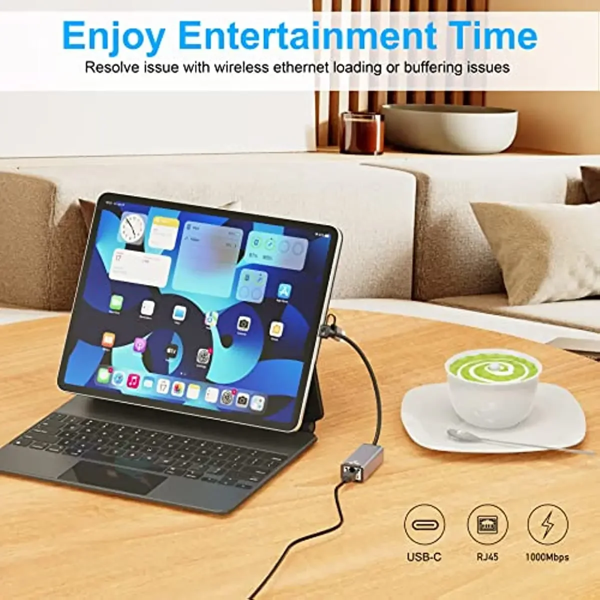 Адаптер USB-Ethernet с USB C на Ethernet RJ45 10/100/1000 гигабитный сетевой адаптер LAN для MacBook Pro/Air