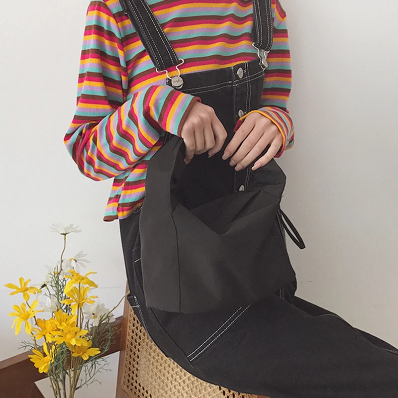 Simple Underarm Bag Women's Large Capacity Handbag Spring Fashion Polyester Small Bag With Magnetic Buckle For Daily Commute