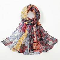 autumn spain fashion aztec patchwork floral viscose shawl scarf lady print soft voile wrap pashmina stole muslim hijab 18090cm