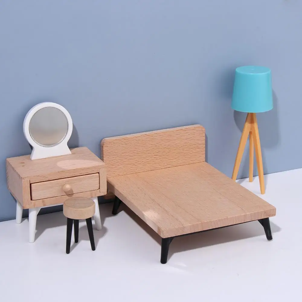 Миниатюрная мебель для кукольного домика в масштабе 1:12, диван-кровать, гардероб, ТВ-тумба, миниатюрная модель мебели, игровой домик с микрол...