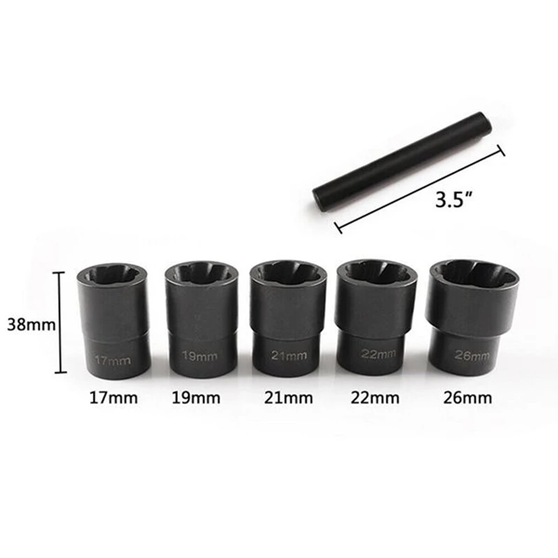 6 шт. 1/2-дюймовая поворотная головка 5 поврежденных изношенных наконечников набор