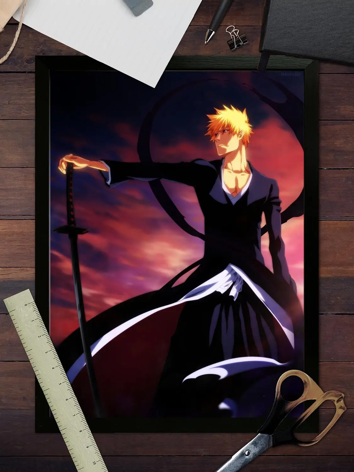 Художественный постер Ичиго Куросаки на холсте
