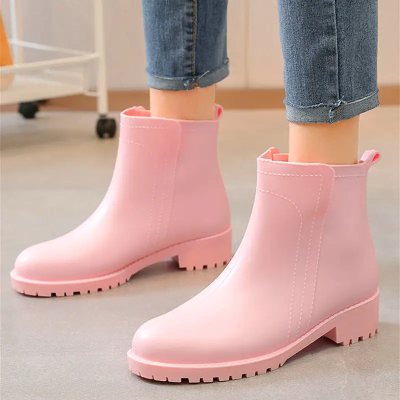 

Rain Boots Rubber Boots For Women Soft Thick Wear-resistant Shoes Spring Autumn Pink Short Boots Waterproof Non-slip Water Shoes