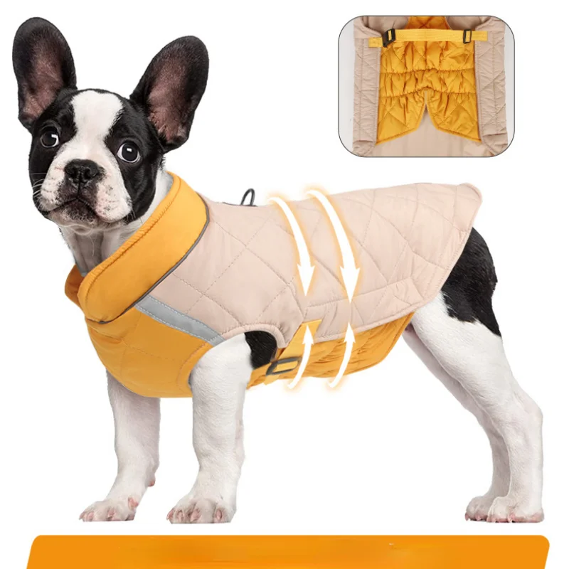 

Large Winter Pet Dog Clothes French Bulldog Puppy Warm Windproof Jacket Small Medium Dog Reflective Coat Chihuahua Pet Outfits
