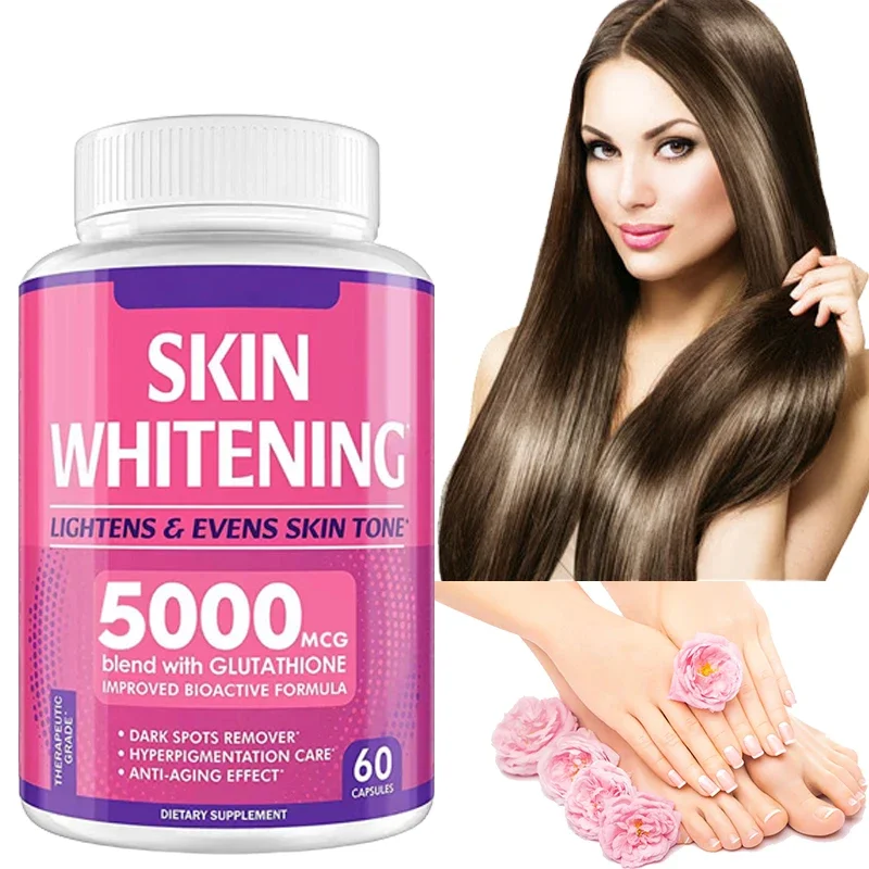 

Natural Whitening Effect Collagen + Glutathione + Vitamin C Skin Facial Reduce Melanin Antioxidant Support Skin Hair Nail Health